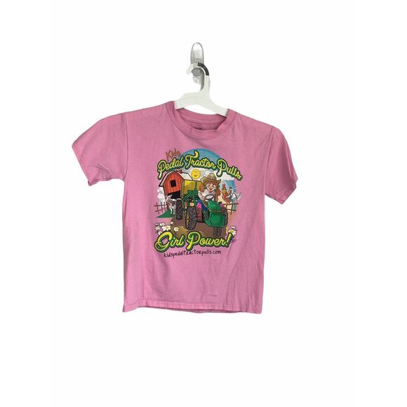 C Port & Company Pink Graphic T-Shirt Medium 10-12 - Picture 1 of 4